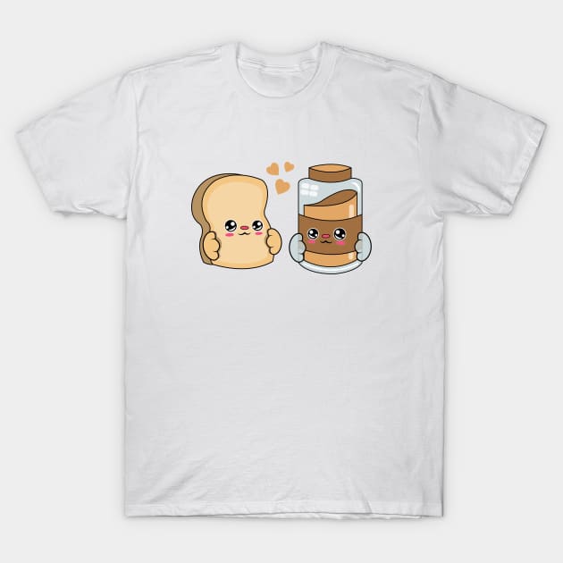 All i need is bread and peanut butter, Kawaii bread and peanut butter. T-Shirt by JS ARTE